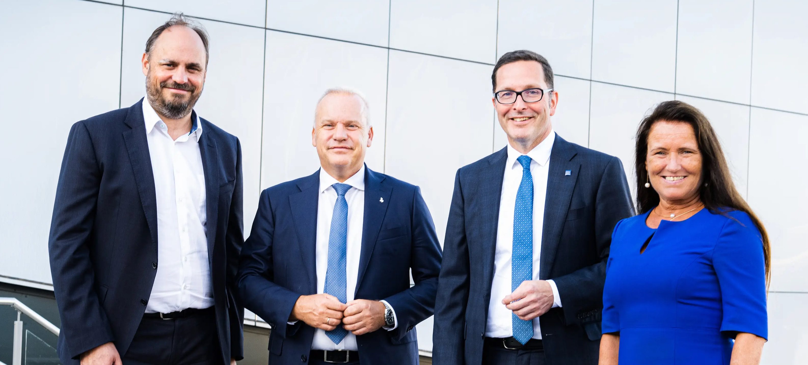 Hugo Dijkgraaf (f.v.) (Wintershall Dea), Anders Opedal (Equinor), Mario Mehren (Wintershall Dea) og Grete Tveit (Equinor).
(Foto: Thor Oliversen / Wintershall Dea)