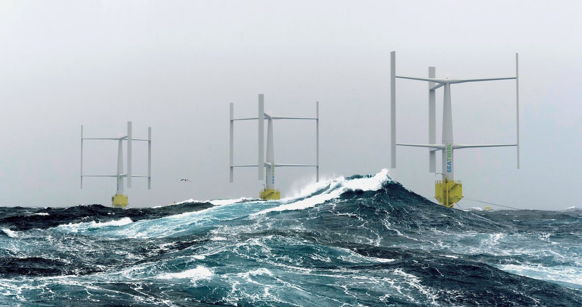 Slik skal vindturbinen se ut. Illustrasjon: SeaTwirl