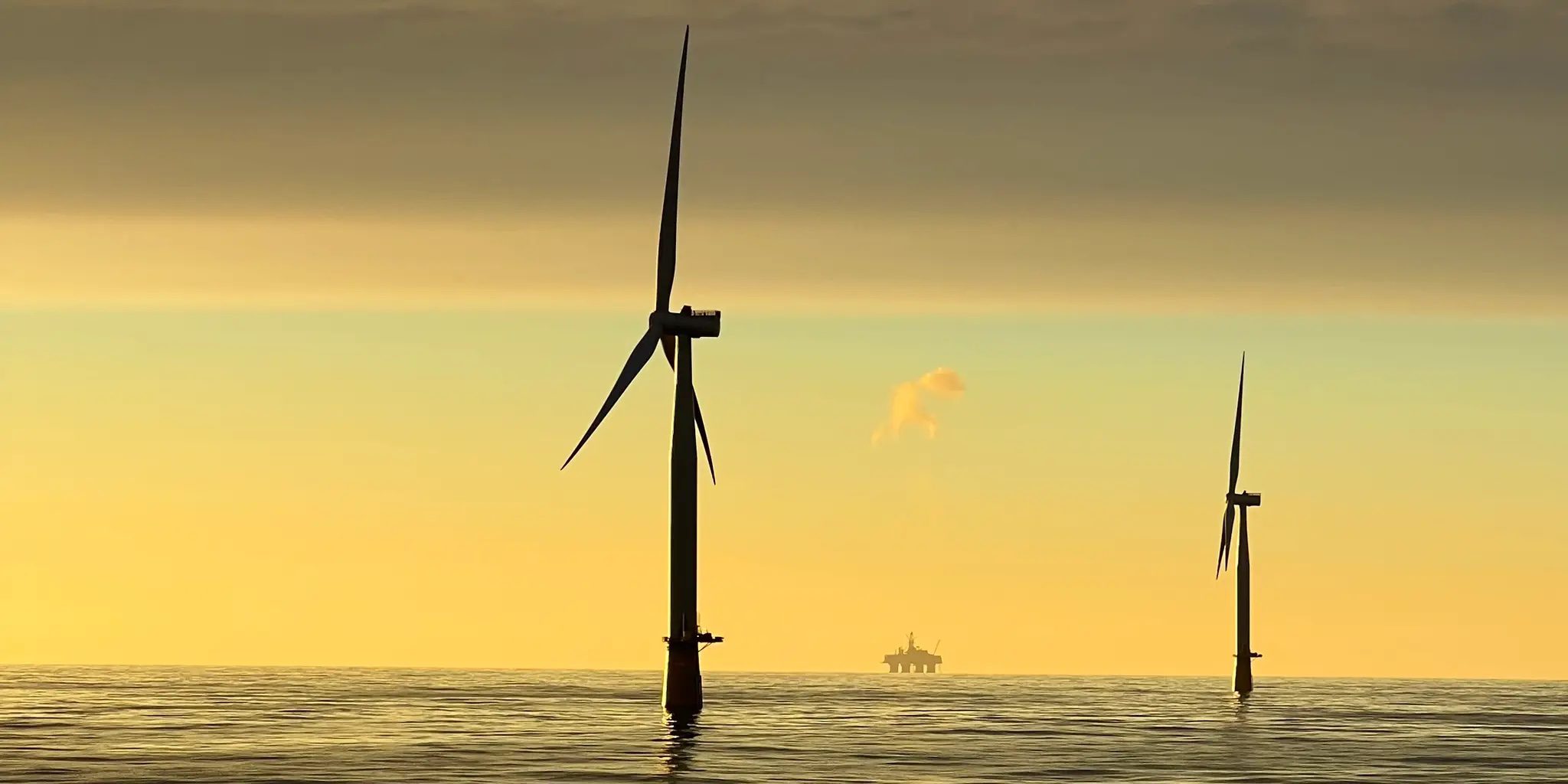 Den flytende vindparken Hywind Tampen i Nordsjøen.
(Foto: Karoline Rivero Bernacki / Equinor ASA)