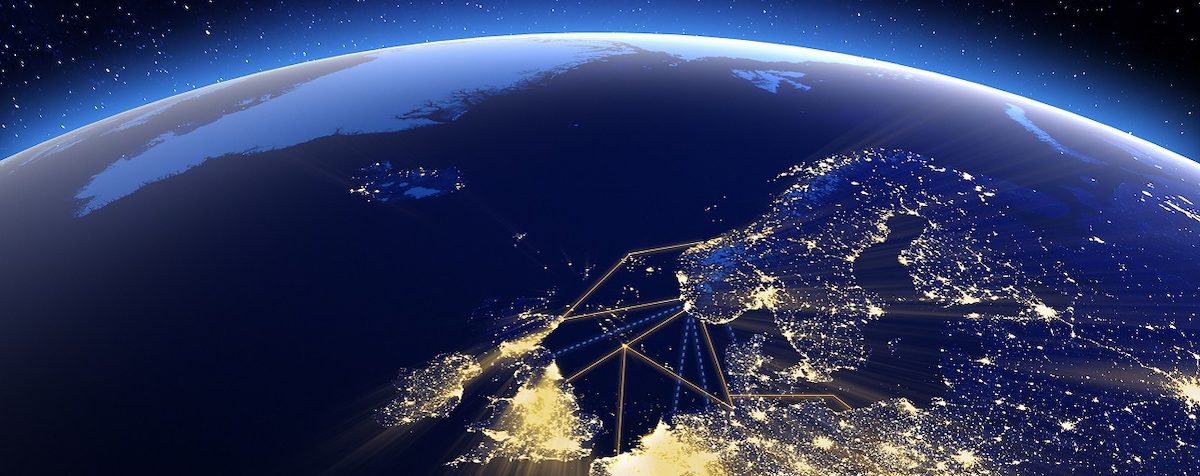 North Europe. 3D Rendering. Stars my own photo. Elements of this image furnished by NASA